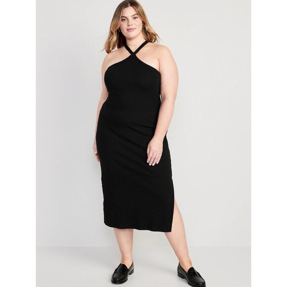 Old Navy Dresses & Skirts - NWT Old Navy Plus Size Fitted Rib-Knit Halter Midi Dress for Women 2X